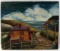 SIGNED UNFRAMED MID CENTURY PAINTING OF CLIFFS