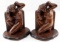 HAND CARVED WOODE NUDE BOOKENDS