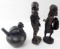 LOT OF THREE WOOD CARVED AFRICAN ART SCULPTURES