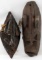 LOT OF TWO CARVED SHIELD  SHAPED AFRICAN MASKS