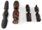 LOT OF FOUR AFRICAN WOODEN CARVED PIECES OF ART