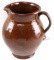 NICE LARGE BROWN GLAZED POTTERY PITCHER