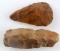 NATIVE AMERICAN GROUND FIND FLINT ADZE LOT OF TWO