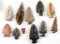 LOT OF 11 VARIOUS ARCHAIC STYLE ARROWHEADS