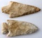 LOT OF TWO EARLY ARCHAIC STYLE POINTS ARROWHEADS