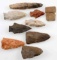 NATIVE AMERICAN GROUND FIND LOT OF 9 ARROWHEADS