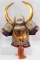 SMALL SAMURAI HAT MASK WITH STAND METAL CLOTH