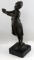 CAST BRONZE STATUE OF SMALL GIRL WITH BIRDS NEST