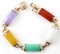 14 KT GOLD JADE JADEITE CABOCHON STONE BRACELET