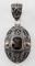 STERLING SILVER 18K GOLD SMOKY QUARTZ PENDANT
