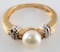 14K YELLOW & WHITE GOLD IPS PEARL WOMENS RING