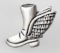 WWII US ARMY AIR FORCE WINGED BOOT BADGE