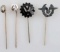 WWII GERMAN THIRD REICH STICK PIN LOT OF 4
