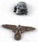 WWII GERMAN WAFFEN SS OFFICERS CAP EAGLE & SKULL