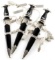 3 WWII GERMAN THIRD REICH SS MINIATURE DAGGERS