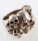 WWII THIRD REICH GERMAN SS DEATH SKULL SILVER RING
