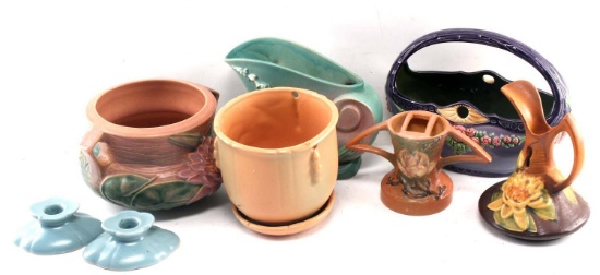 LOT OF 9 MISC EICHWALD ROSEVILLE & OTHER POTTERY