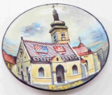 HAND PAINTED PLATE ST MARKS CHURCH ZAGREB CROATIA