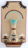 NAVAJO SAND PAINTING WALL SCONCE 19 BY 10 INCHES
