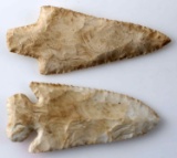 LOT OF TWO EARLY ARCHAIC STYLE POINTS ARROWHEADS
