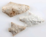 LOT OF 3 ARCHAIC ARROWHEAD POINTS COASTAL CHERT