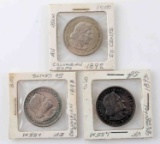 US COLUMBIAN EXPO 1893 SILVER HALF DOLLAR LOT OF 3