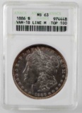 1886 MORGAN SILVER DOLLAR VAM 1B ANACS MS 63