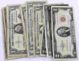 $20 FACE VALUE SILVER CERTIFICATES AND $2 BANKNOTE