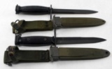 LOT OF 2 US MILITARY M7 KNIFE BAYONETS W SCABBARDS