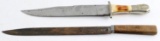 ANTIQUE BOWIE AND CIVIL WAR KNIFE STAG HANDLE