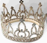 HEAVY CRYSTAL MARDI GRAS KING CROWN MID 20TH C