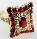 10K YELLOW GOLD & RUBY VINTAGE ESTATE WOMENS RING