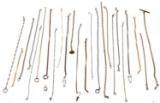 RIKER MOUNT WITH 23 ANTIQUE POCKET WATCH CHAINS