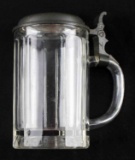 ANTIQUE PSCHORR-BRAU MUNICH CLEAR LIDDED STEIN
