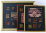 3 FRAMED REPRODUCTION SETS OF EARLY BASEBALL CARDS