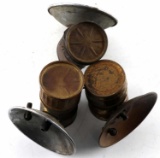 3 ANTIQUE BRASS CARBIDE MINER LAMPS AUTO LITE