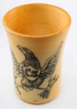 CIVIL WAR CONFEDERATE SCRIMSHAW BONE CUP