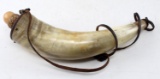 LARGE VINTAGE POWDER HORN W/ ACORN TOP