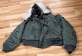 USN LARGE FLYING PARKA WITH HEAVY ATTACHED HOOD