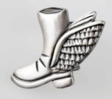 WWII US ARMY AIR FORCE WINGED BOOT BADGE