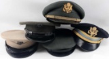 WWII KOREAN WAR USMC & ARMY VISOR CAP LOT OF 5