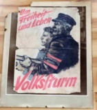 THIRD REICH WWII VOLKSSTURM RECRUITING POSTER