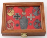 WWII GERMAN 3RD REICH CASED MEDAL BADGE LOT OF 11
