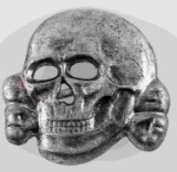 WWII GERMAN SS TOTENKOPF VISOR CAP BADGE