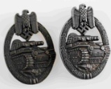 WWII GERMAN 3RD REICH TANK ASSAULT BADGE LOT OF 2