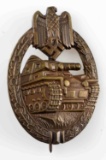WWII GERMAN BRONZE PANZER GRENADIER ASSAULT BADGE