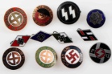 WWII GERMAN THIRD REICH ENAMEL PARTY BADGE LOT