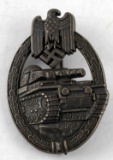 WWII GERMAN 3RD REICH BRONZE PANZER ASSAULT BADGE