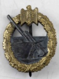 WWII GERMAN KRIEGSMARINE COASTAL ARTILLERY BADGE