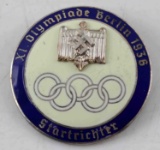 GERMAN 1936 BERLIN SUMMER OLYMPICS STARTER BADGE